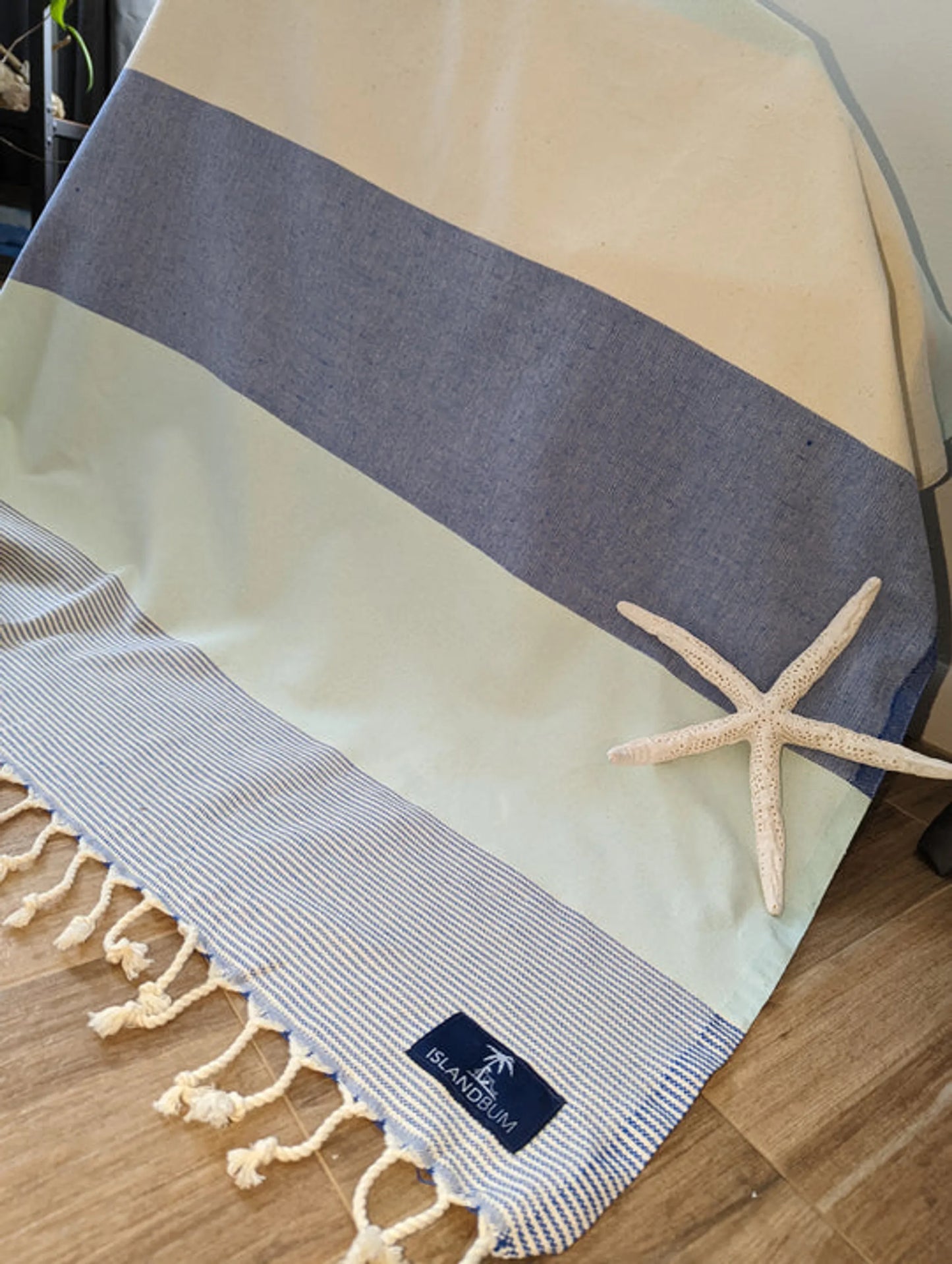 "The Island Vibe" Authentic Turkish Cotton Towel | Quick-Dry, Sand-Free Beach Blanket & Throw