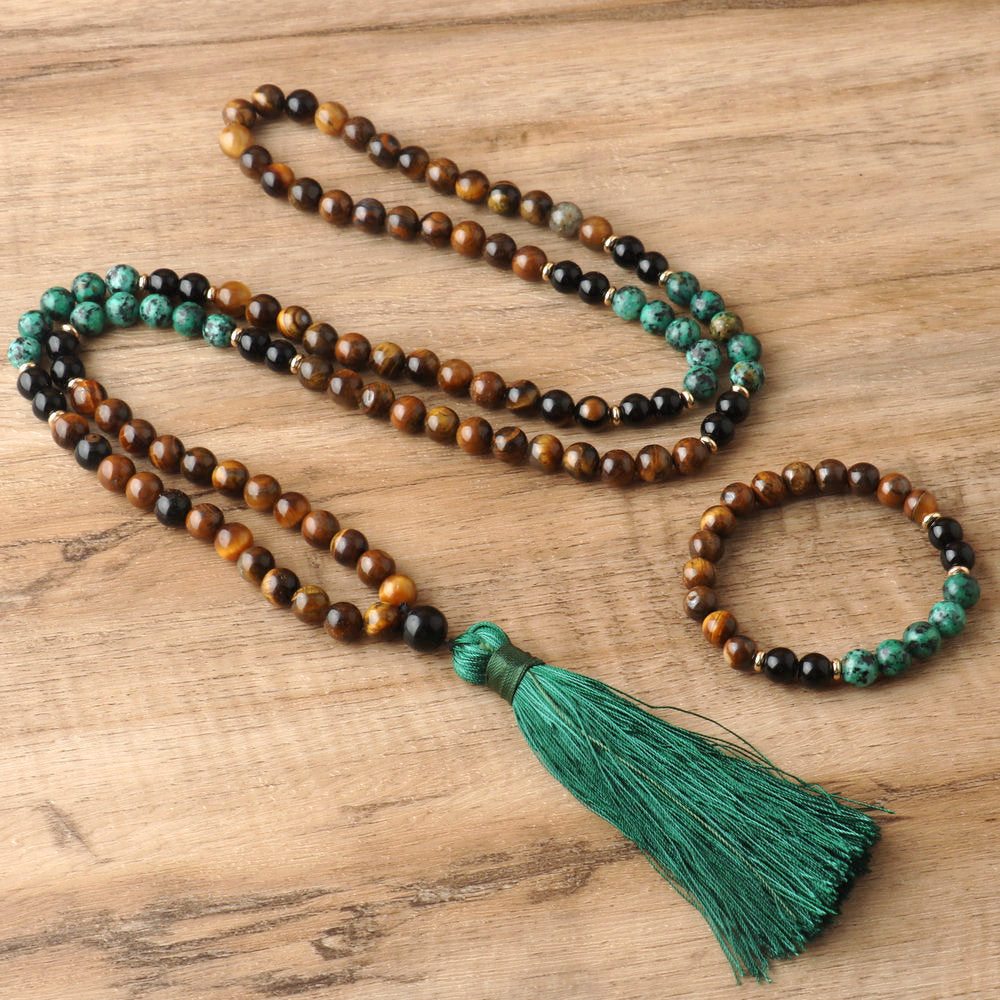 ๐
THE GUARDIAN: Tiger's Eye & Turquoise Protection Mala