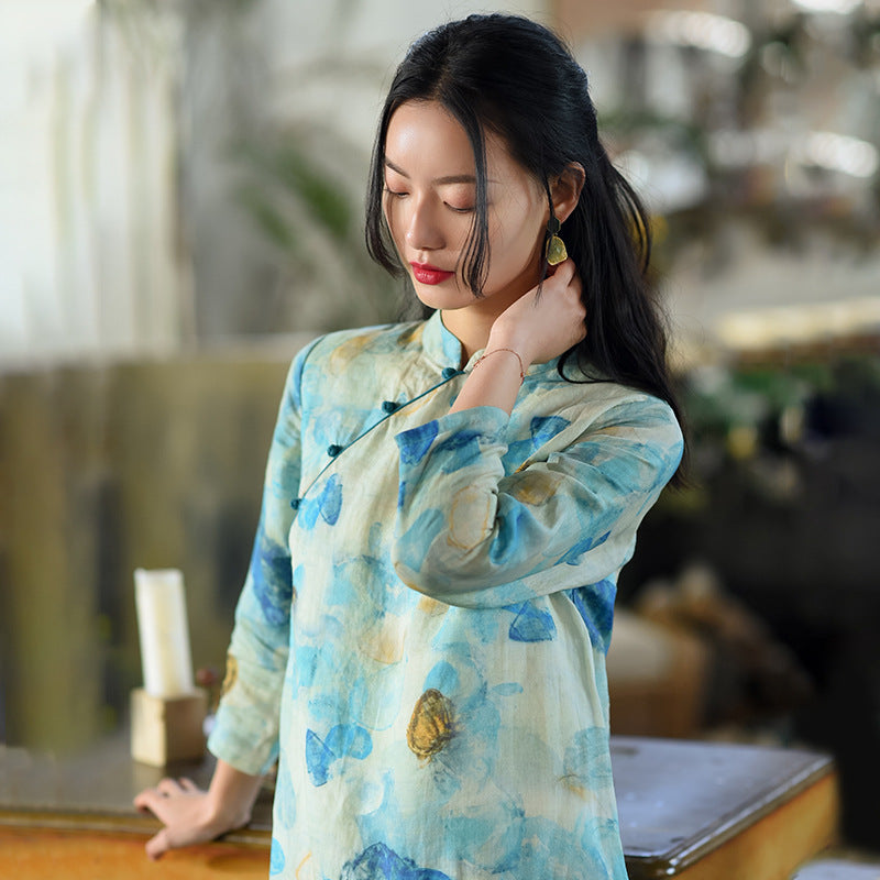 Retro Cotton And Linen Women's Spring Dress Chinese Style Cheongsam