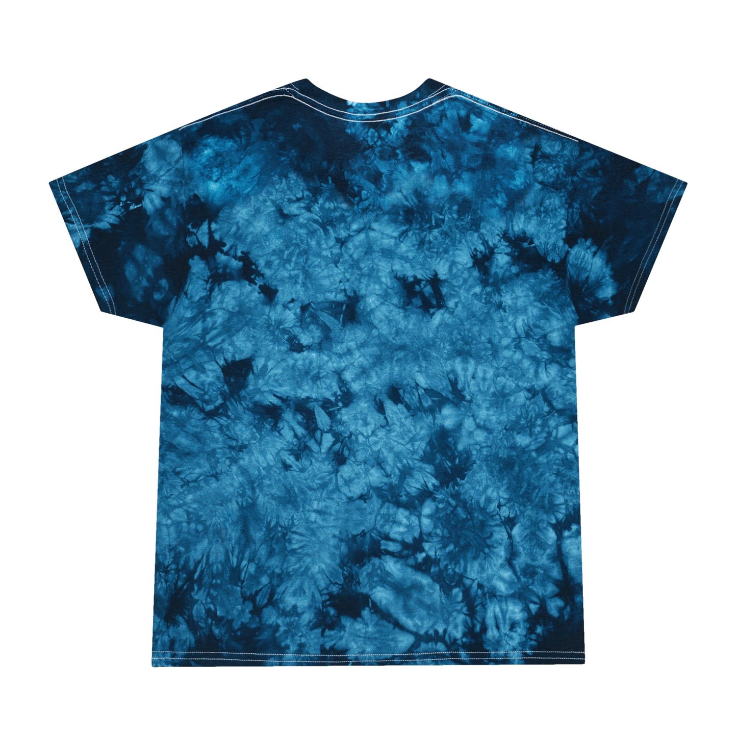Peaceful Peacock Tie-Dye Tee with Lightning Skull Graphic