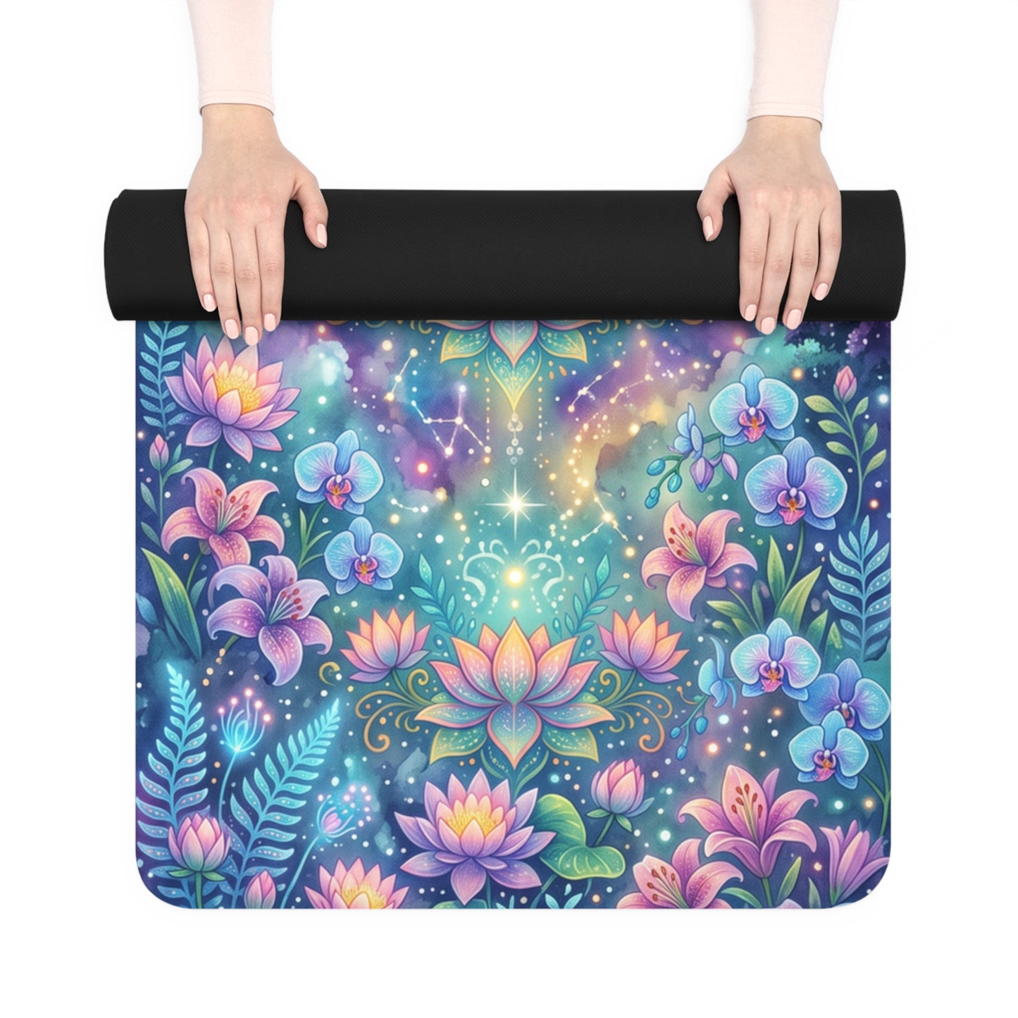 Peacock Galaxy Yoga Mat | Rubber Yoga Mat