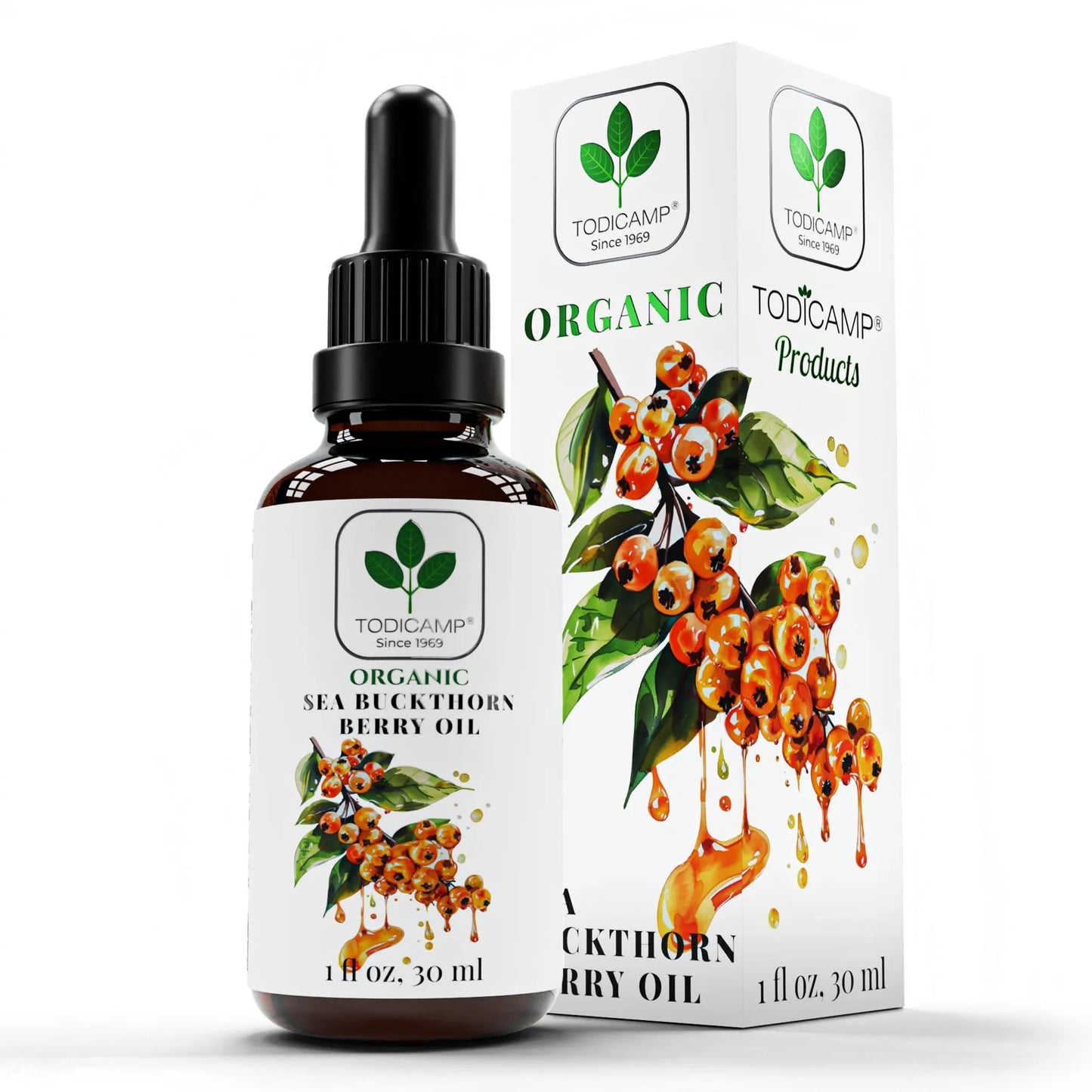 Organic Sea Buckthorn Oil 1oz | Cold-Pressed for Face, Hair & Body