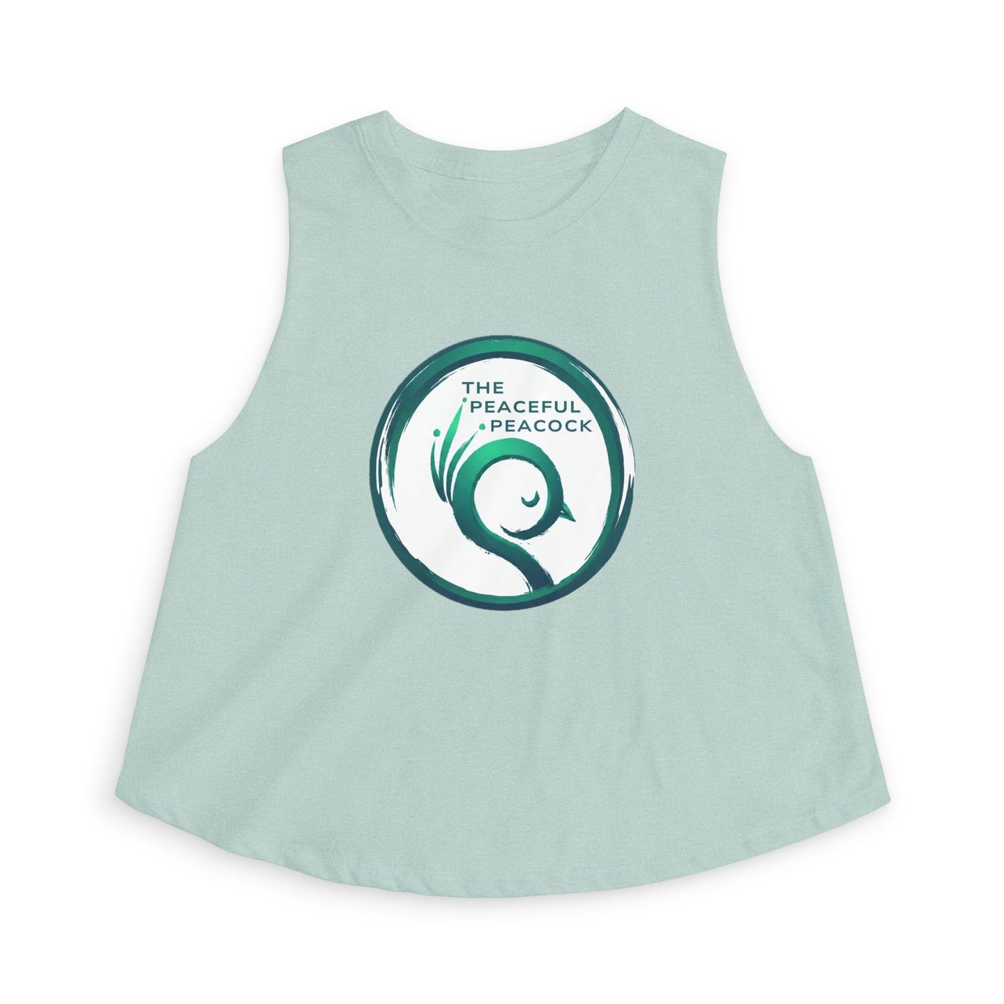 Peaceful Peacock Women's Crop Top — Zen Logo Tank for Yoga & Casual Wear