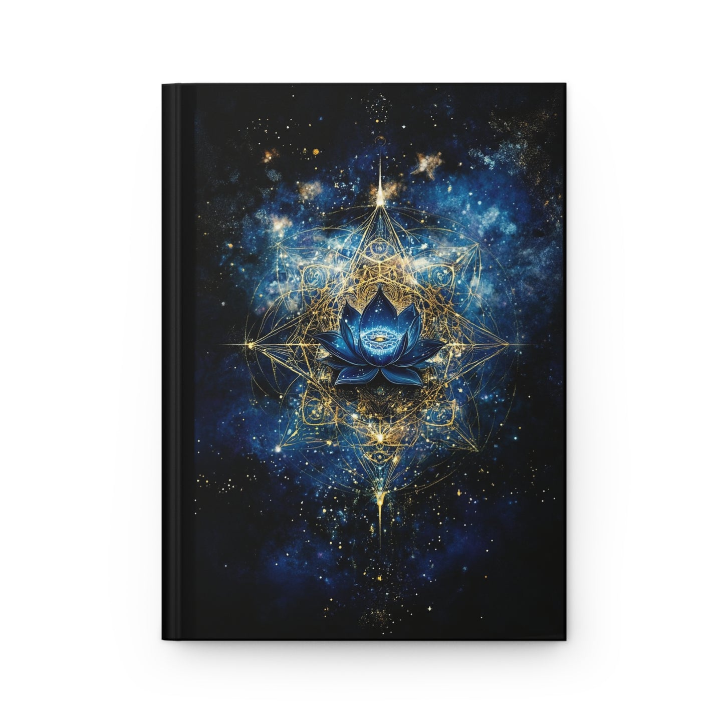 Blue Lotus Mandala Hardcover Journal | Sacred Prosperity Geometry Notebook