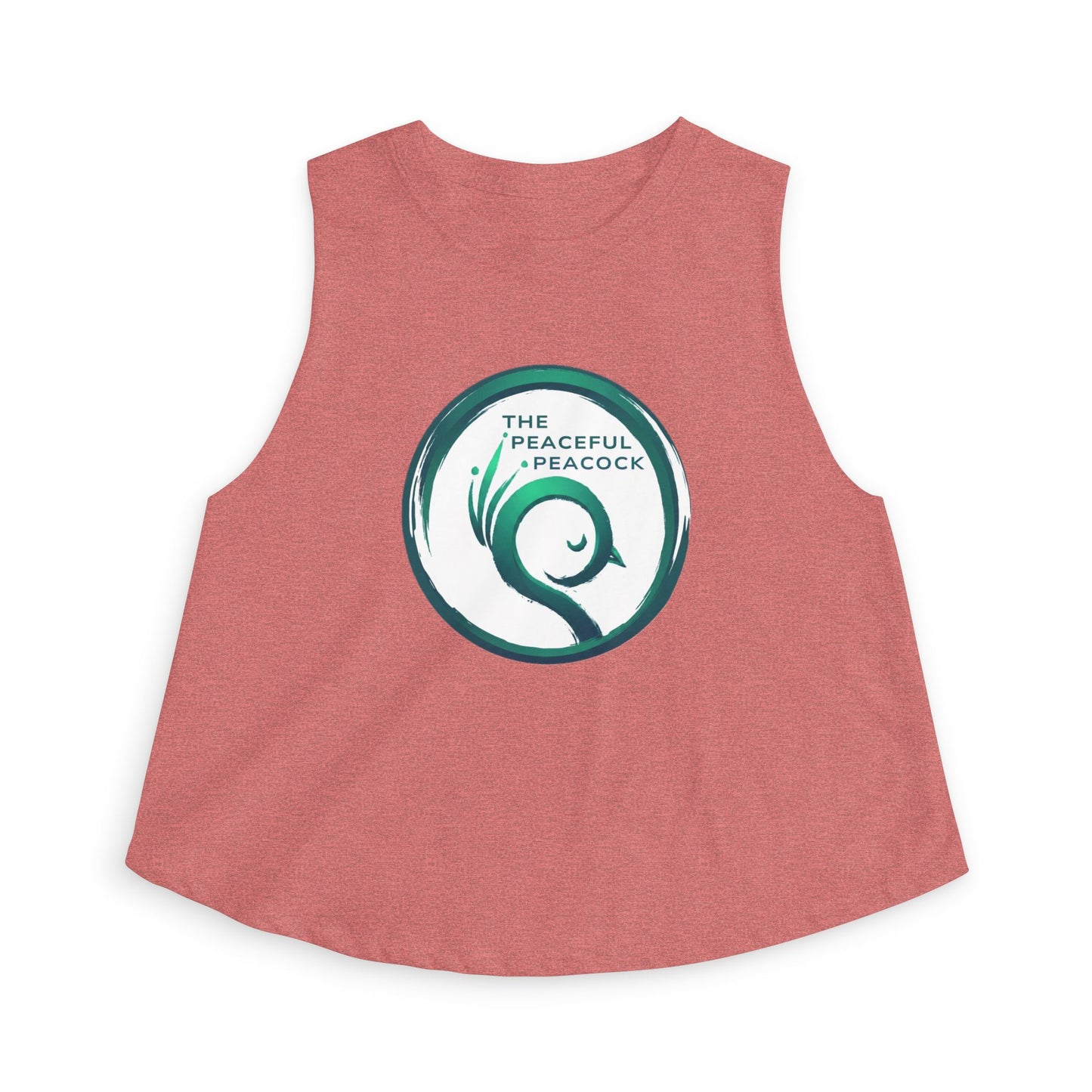 Peaceful Peacock Women's Crop Top — Zen Logo Tank for Yoga & Casual Wear
