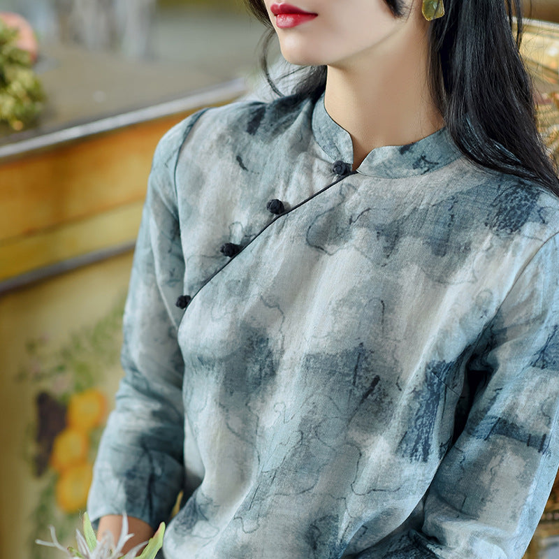 Retro Cotton And Linen Women's Spring Dress Chinese Style Cheongsam